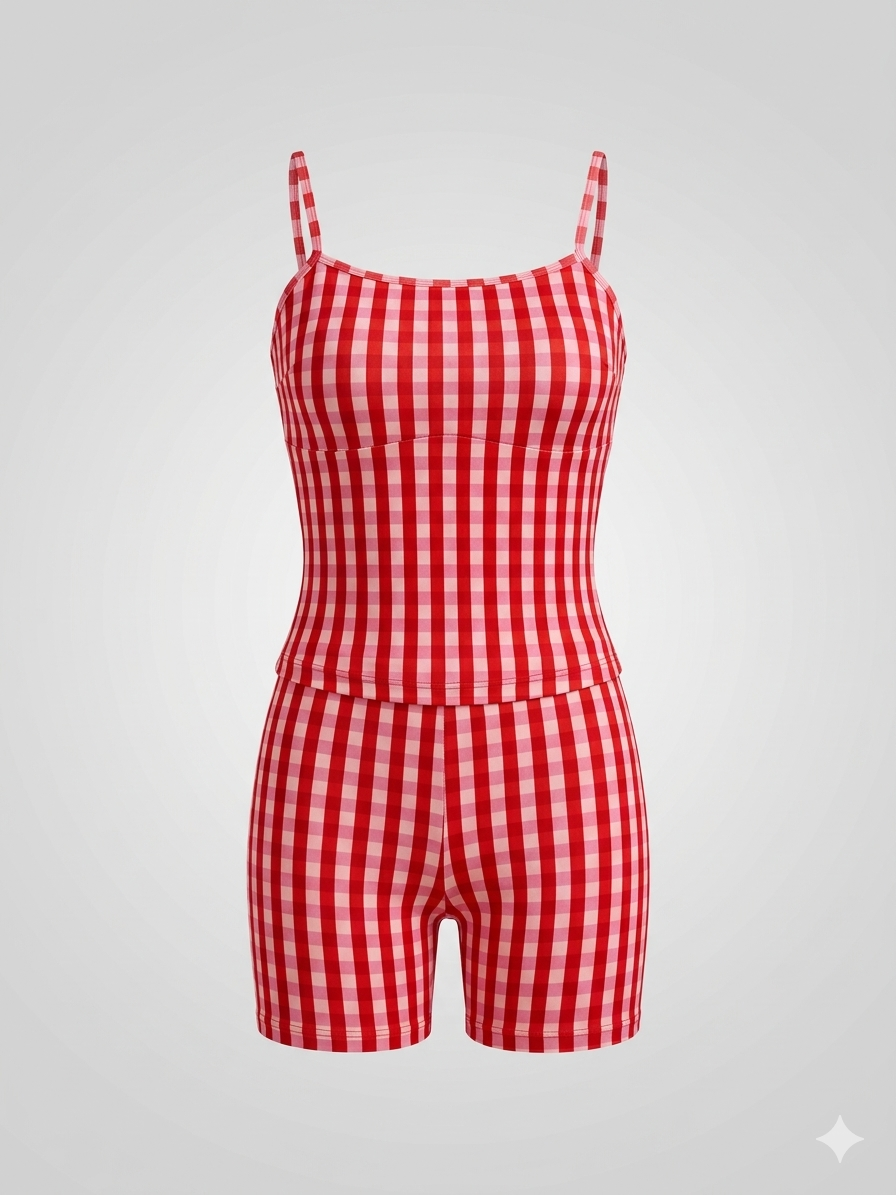 Raspberry tankini set