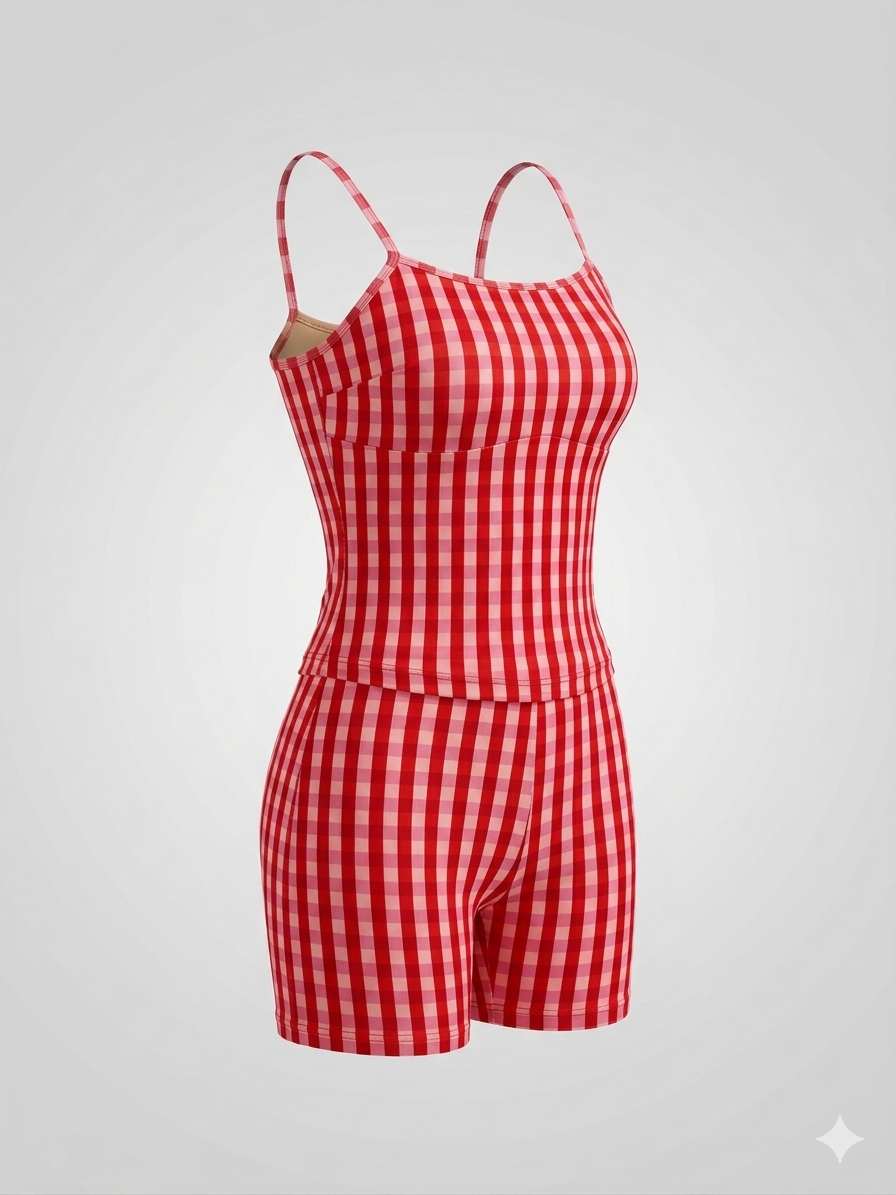 Raspberry tankini set