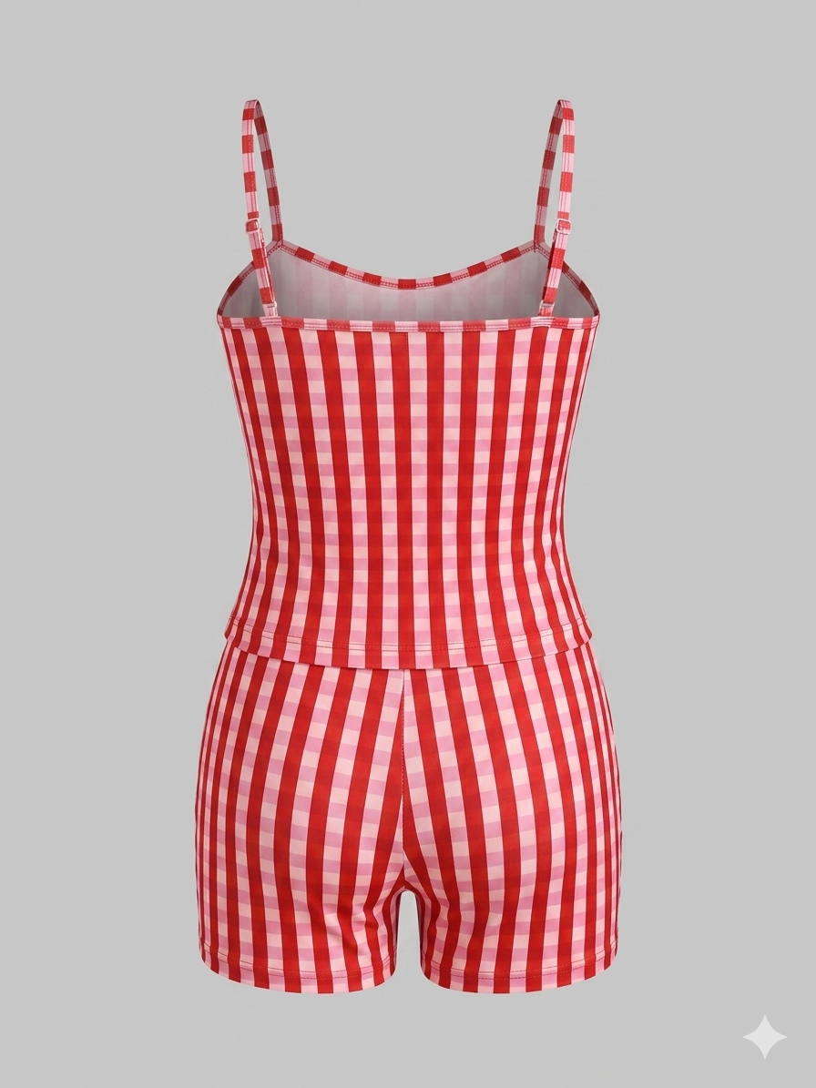 Raspberry tankini set